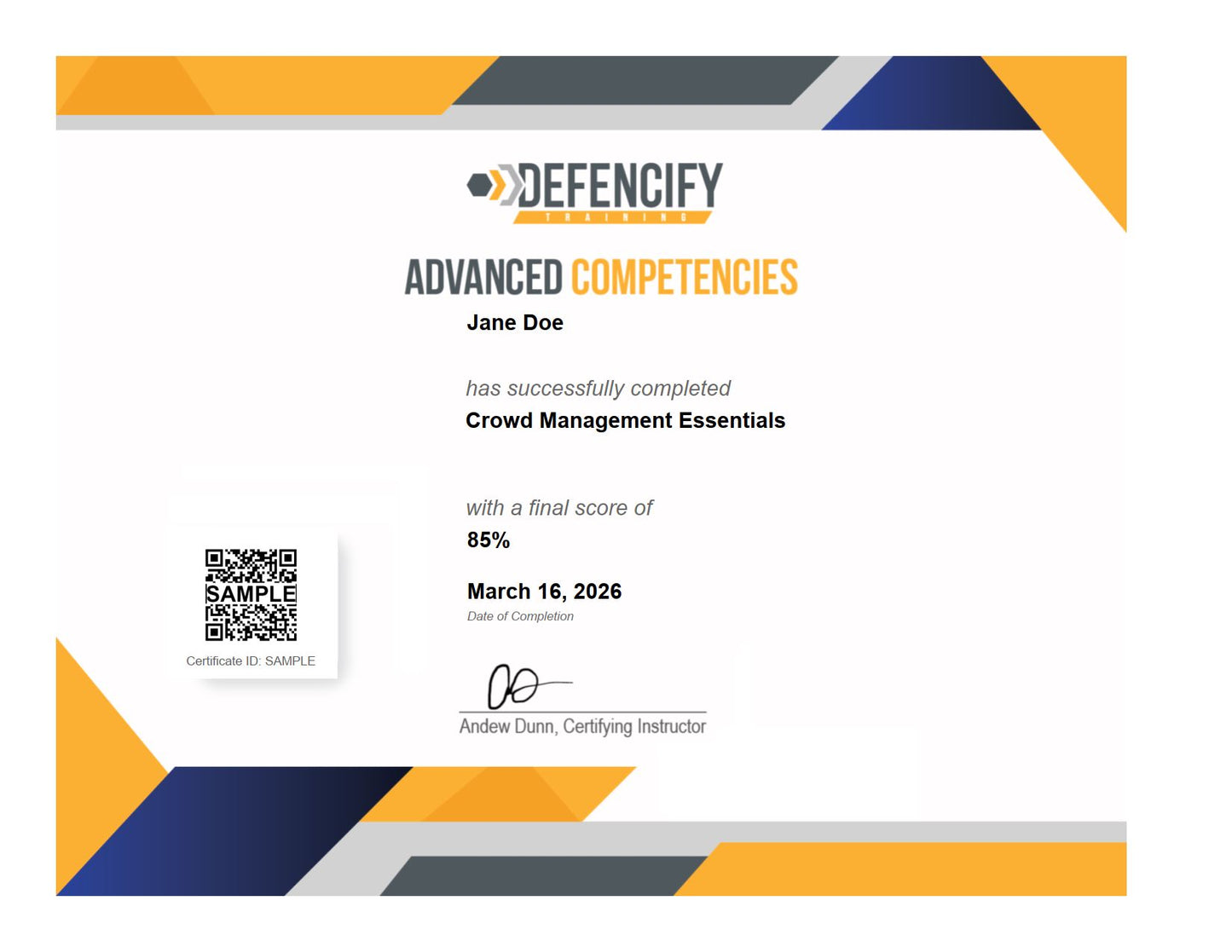 CROWD MANAGEMENT ESSENTIALS: Planning, Awareness, and Response, in Live Settings (2-Hours)